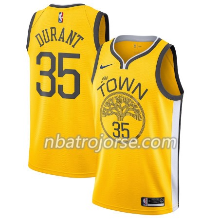 Män Golden State Warriors Tröja Kevin Durant 35 2018-19 Nike Gul Swingman